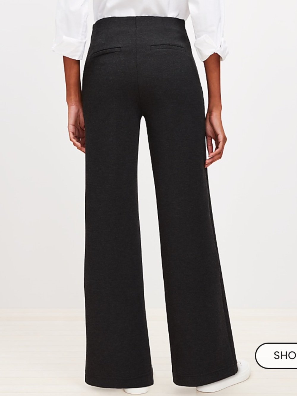 Loft Wide Leg Ponte Dark Gray Stretch Pants - Picture 11 of 11